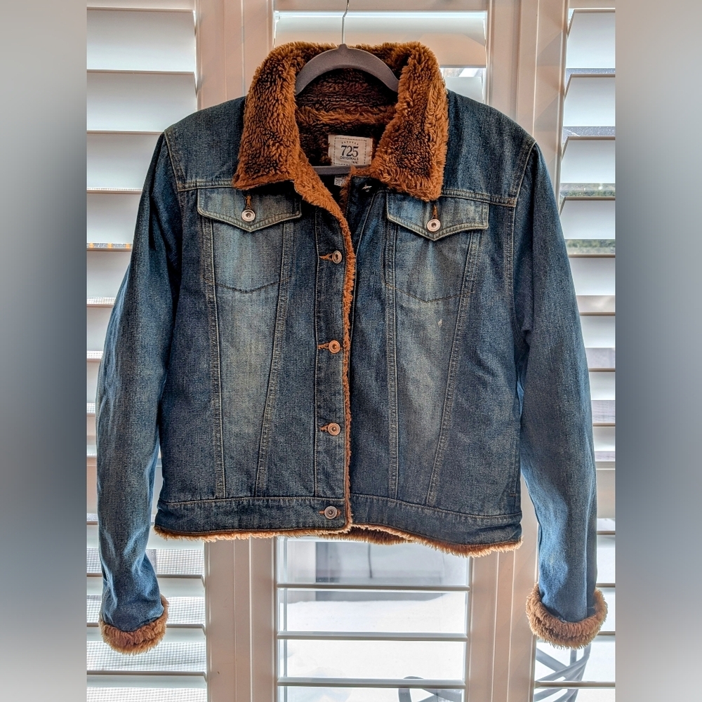 Vintage 725 Originals Jean Jacket With Faux Fur Size L